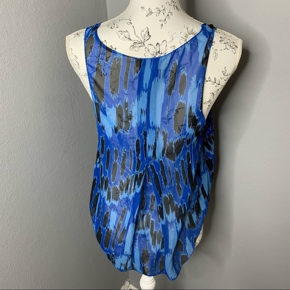 BCBGeneration Blue & Black Sheer Tank Top Small - Picture 2 of 3